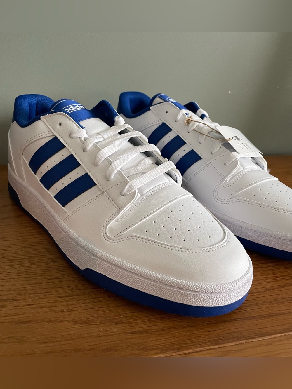 Adidas Break Star Sneakers White Royal Blue Size 13 Low Top JR5802 Lace Up NEW